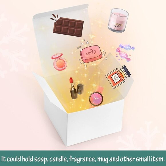 White 2.25" Foldable Favor Boxes Perfect for Weddings, Showers, Gifts - Picture 1 of 4